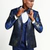 Traje para hombre azul chaqueta con dorado. - Imagen 2