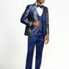 Traje para hombre azul chaqueta con dorado. - Imagen 3
