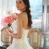 Vestido de novia champaña, escote corazón brillos en blusa SA28805-B - Imagen 3