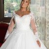 Vestido de novia estilo princesa manga larga ivory ref DQ0091 - Imagen 2