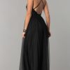 Vestido negro de aberturas en pierna con lentejuelas en busto Rf. VID8608A - Imagen 2
