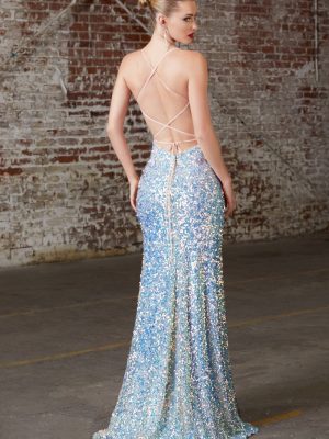 Vestido de fiesta Ref. CD175 Opal blue.