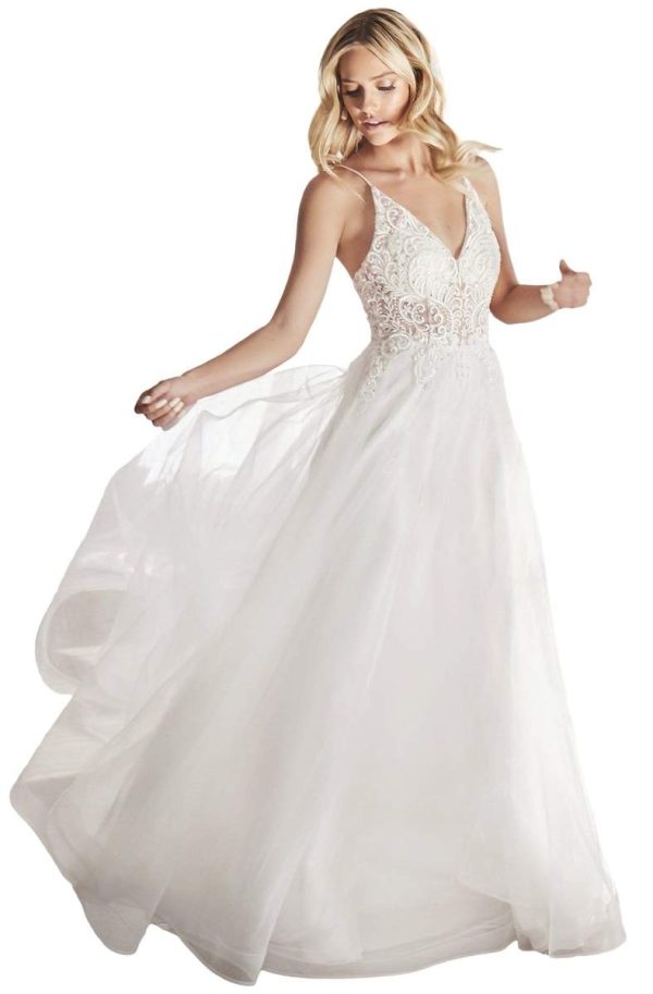 Vestido de novia linea A KC897W.