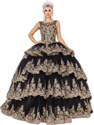 Vestido de quince negro Rf.1565