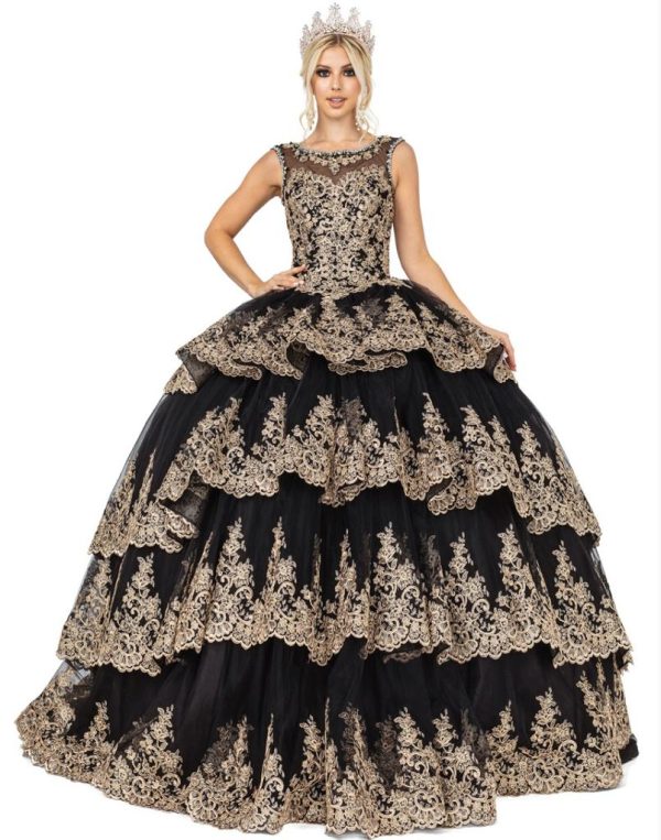 Vestido de quince negro Rf.1565