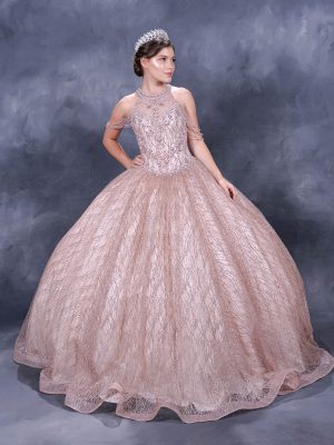 Vestido princesa oro rosa Ref. LK148