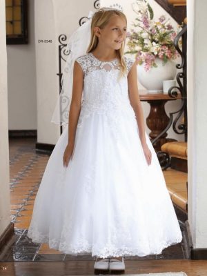 Vestido largo de primera comunión DR5346.