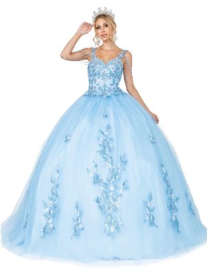 Vestido de quince azul bahamas DQ1546.