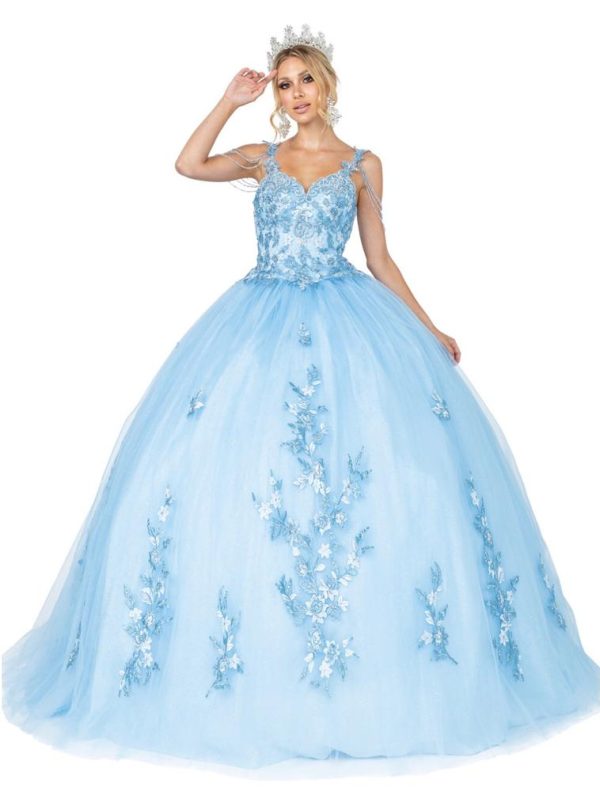 Vestido de quince azul bahamas DQ1546.