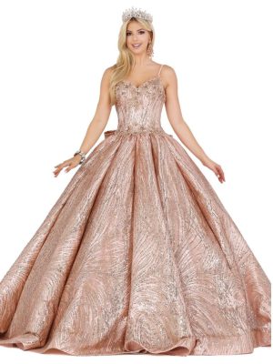 Vestido de quince oro rosa DQ1447.
