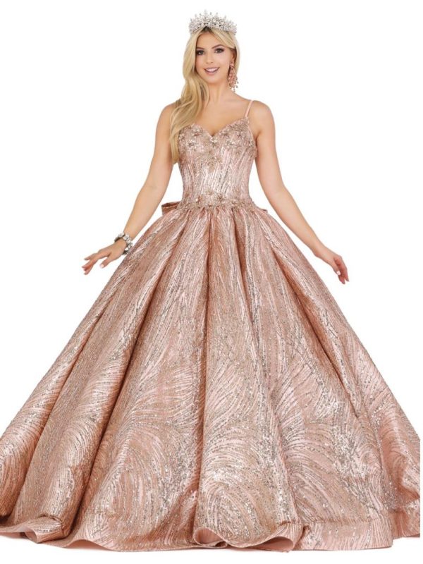 Vestido de quince oro rosa DQ1447.