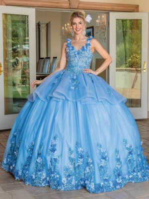 Vestido de quince con sobrefalda DQ1583