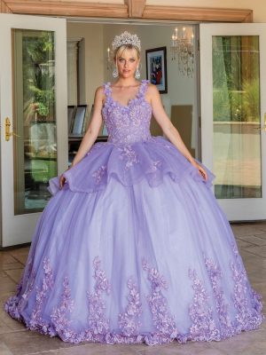 Vestido de quince con sobrefalda DQ1583