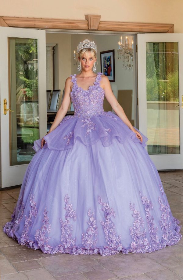 Vestido de quince con sobrefalda DQ1583