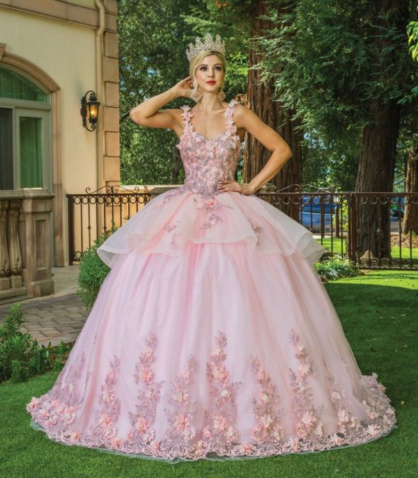 Vestido de quince con sobrefalda Rf.1583