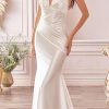 Vestido sirena en satin CH236W. - Imagen 2