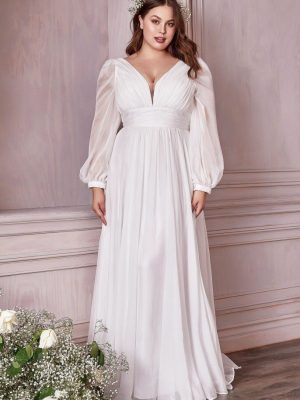 Vestido de novia CD0192W blanco.