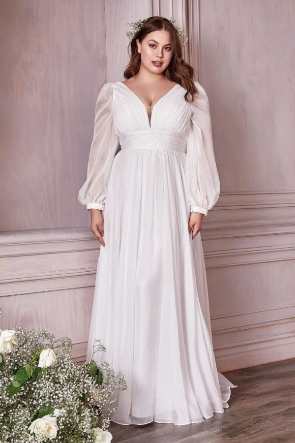 Vestido de novia CD0192W blanco.