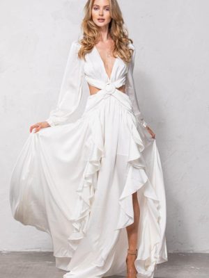 Vestido de fiesta blanco Rf. LD4492