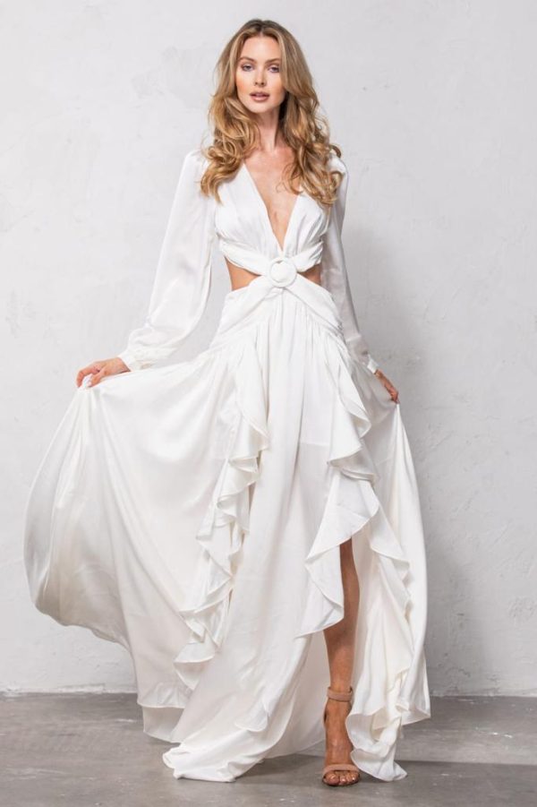 Vestido de fiesta blanco Rf. LD4492