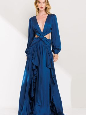 Vestido de fiesta azul marino profundo Rf. LD4492