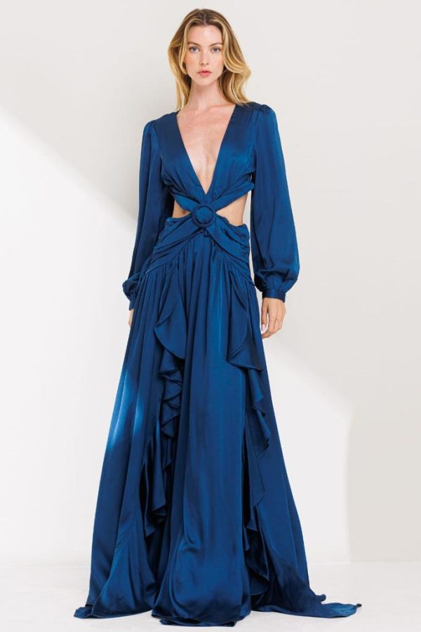 Vestido de fiesta azul marino profundo Rf. LD4492