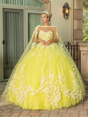 Vestido de quince con capa Ref. 1725