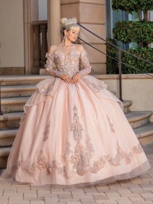 Vestido de quince con mangas Ref. 1667