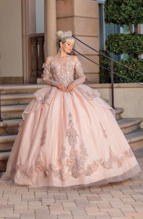 Vestido de quince con mangas Ref. 1667
