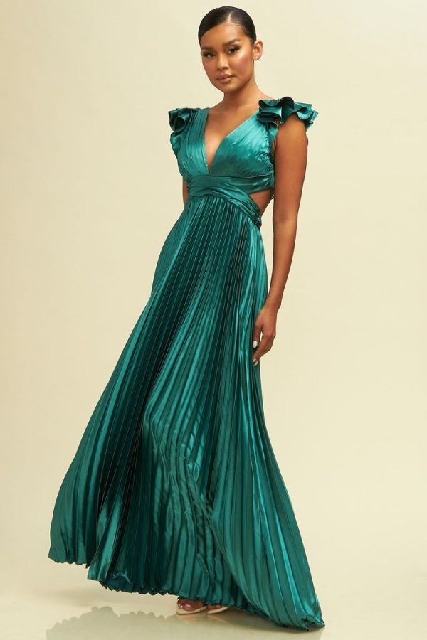 Vestido de fiesta plisado LD9322 en alquiler