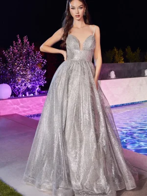 Vestido linea A ´plateado CD996