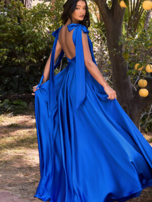 Vestido largo satinado Rf. 7490