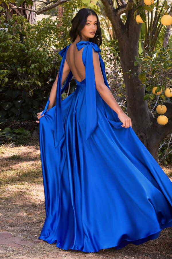 Vestido largo satinado Rf. 7490