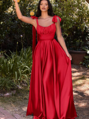 Vestido largo satinado Rf. 7490