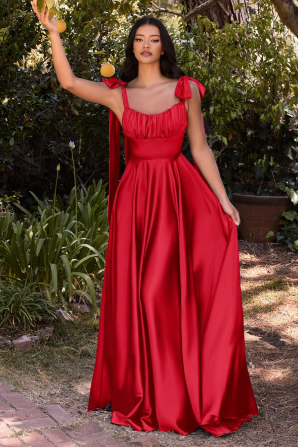 Vestido largo satinado Rf. 7490