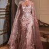 VESTIDO AJUSTADO SIN TIRANTES CON CAPA DE ENCAJE J834 - Imagen 2