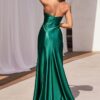 VESTIDO SATINADO AJUSTADO SIN TIRANTES CDS487 - Imagen 2