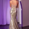 Espectacular vestido plateado Ref: CD760 - Imagen 3