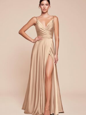 Vestido largo satinado 7485